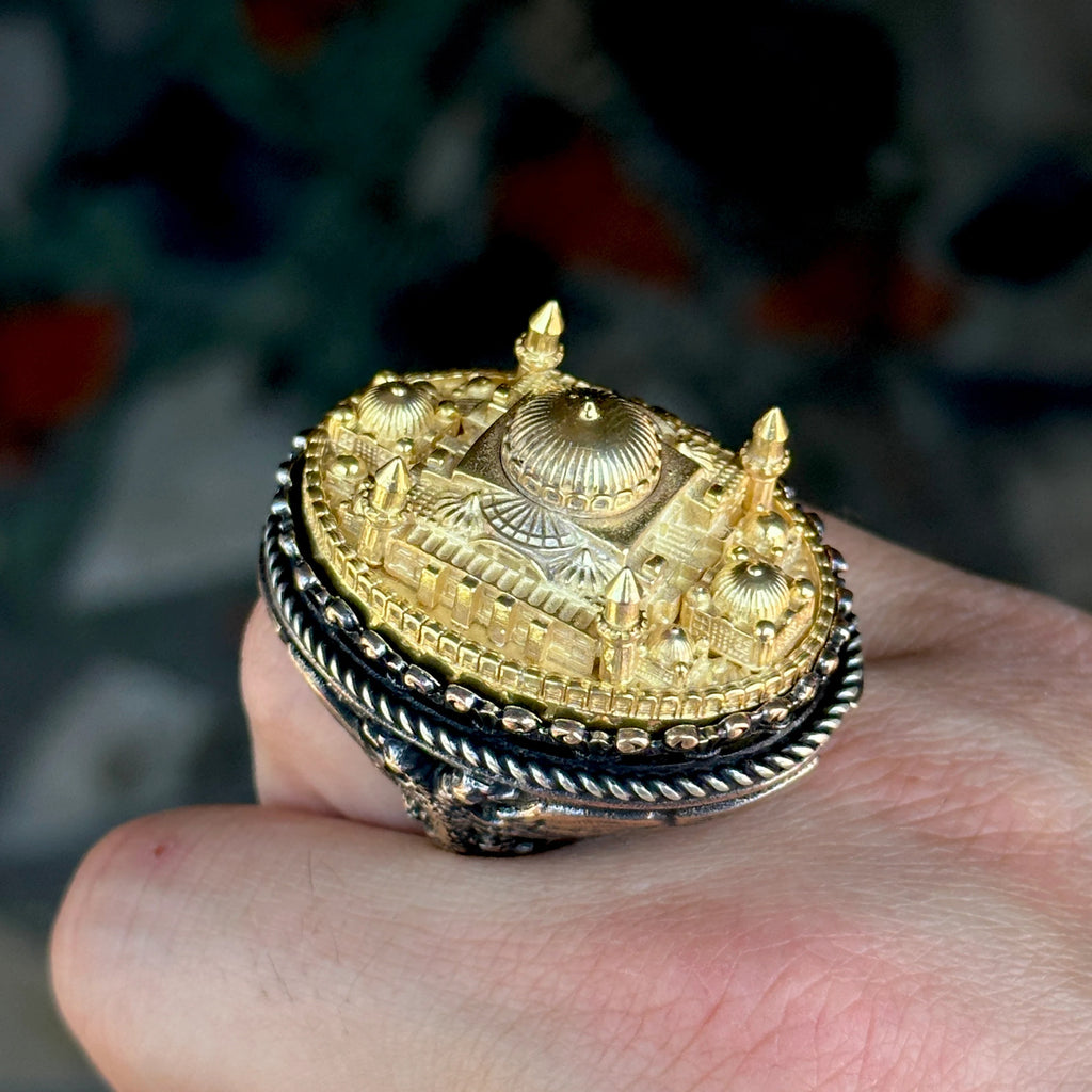 Hagia Sophia Mosque Silver Large Mens Ring