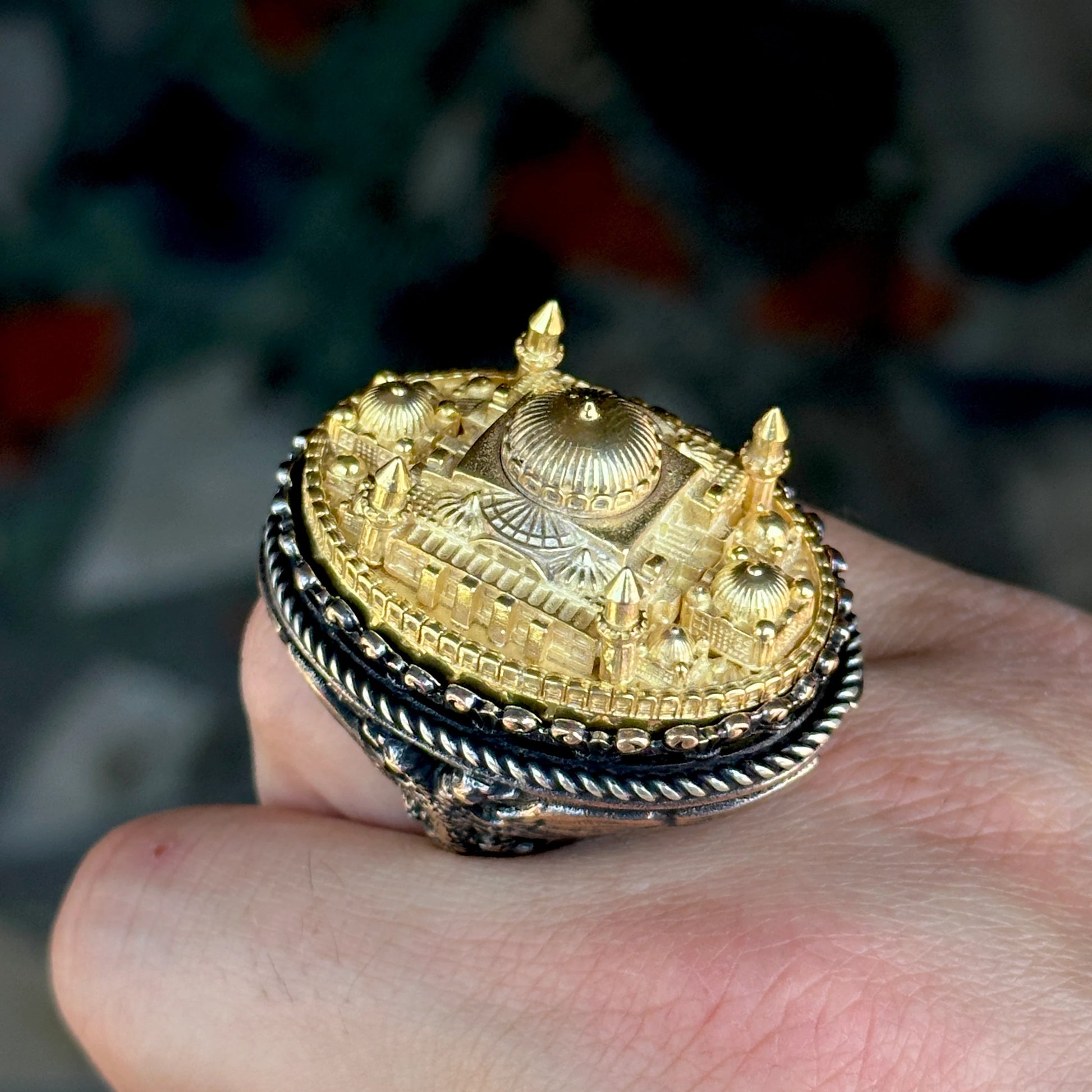 Hagia Sophia Mosque Silver Large Mens Ring