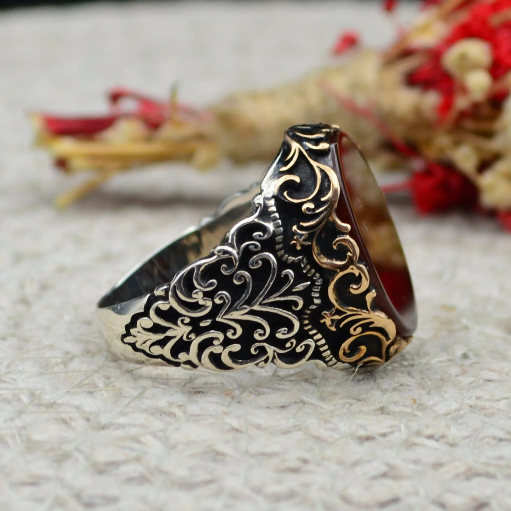 Turkish Handmade Agate Men's Ring