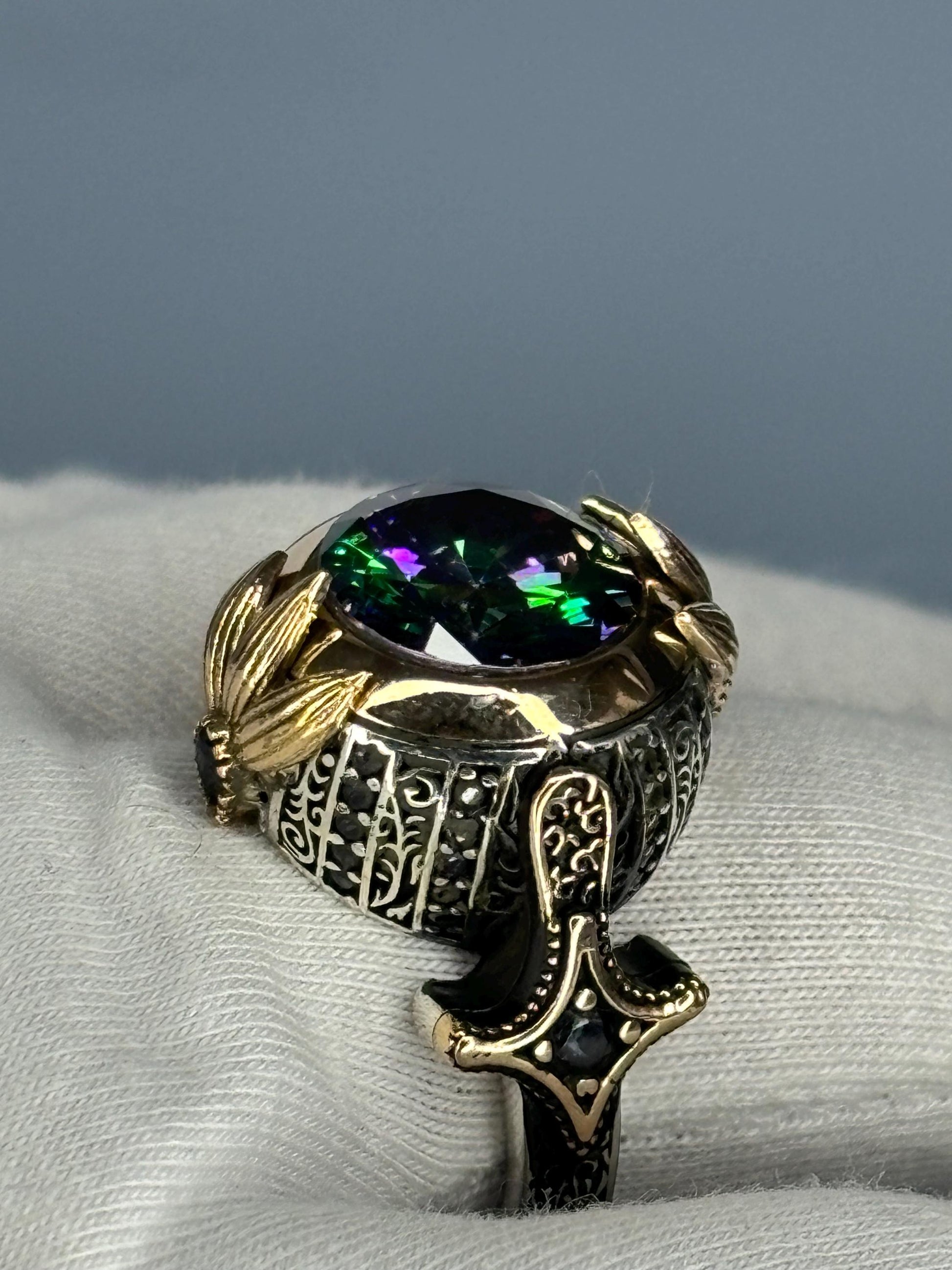 Handmade Turkish 925 Sterling Silver Men's Ring
