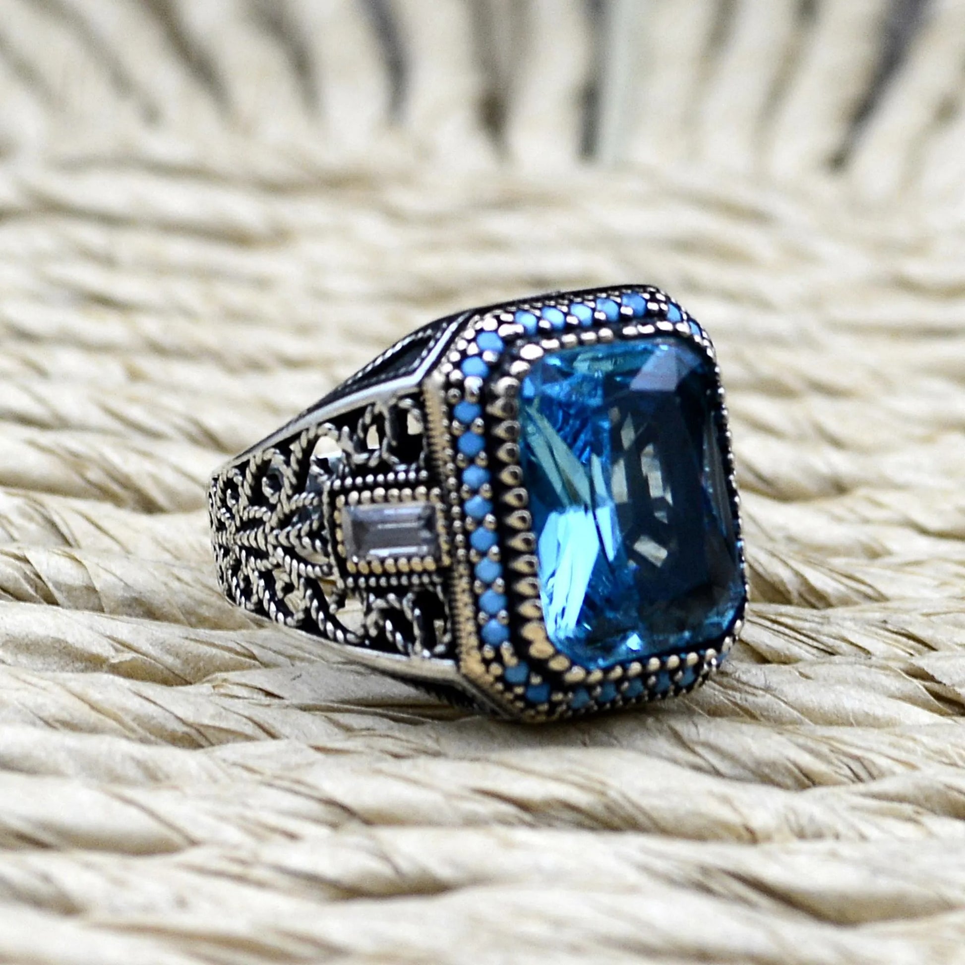Aquamarine Ring for Men