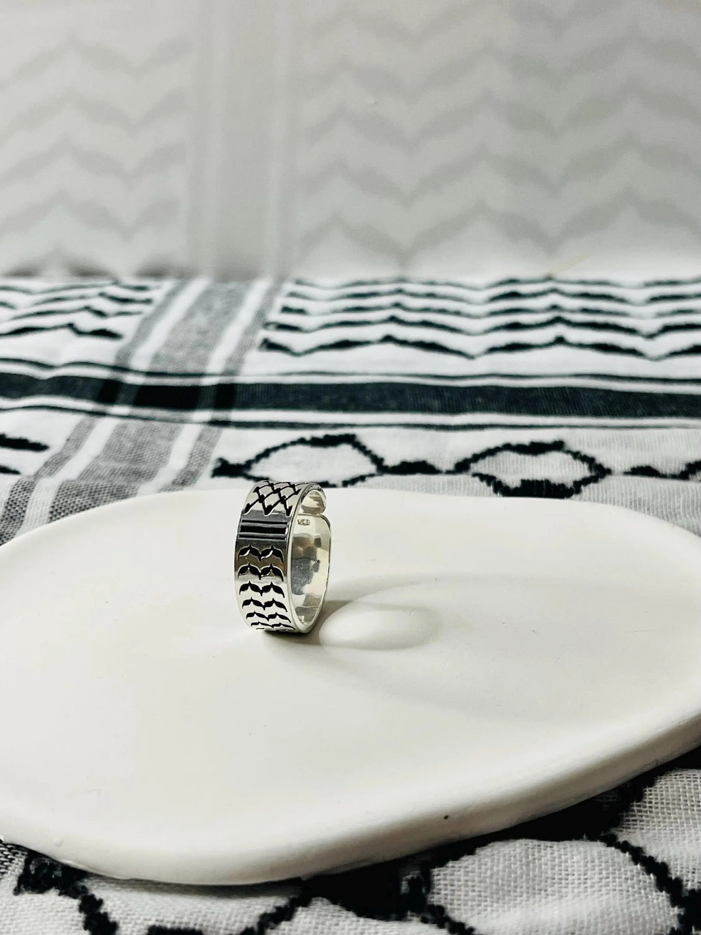 Handmade Palestinian Kufyia Ring