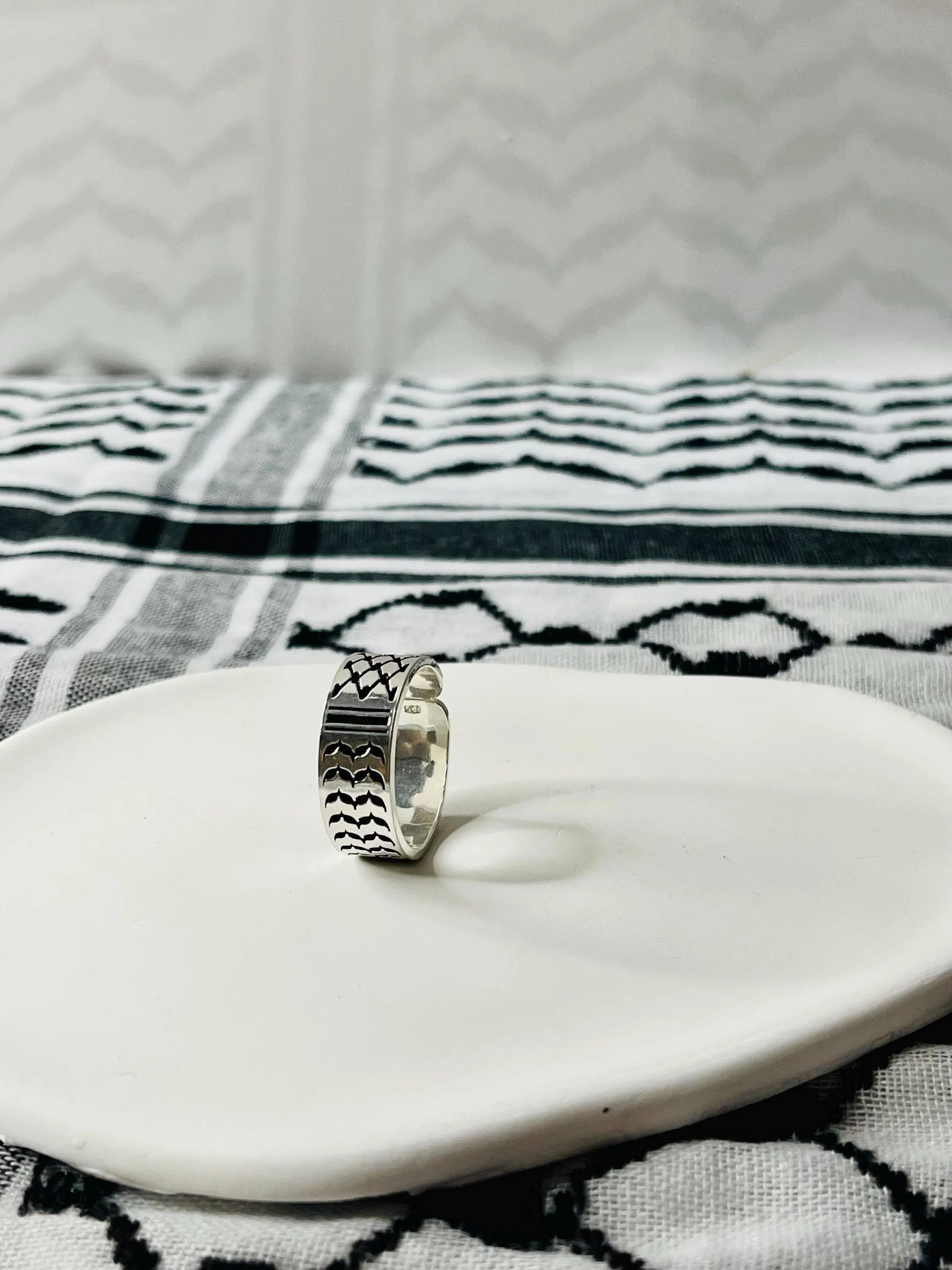 Handmade Palestinian Kufyia Ring