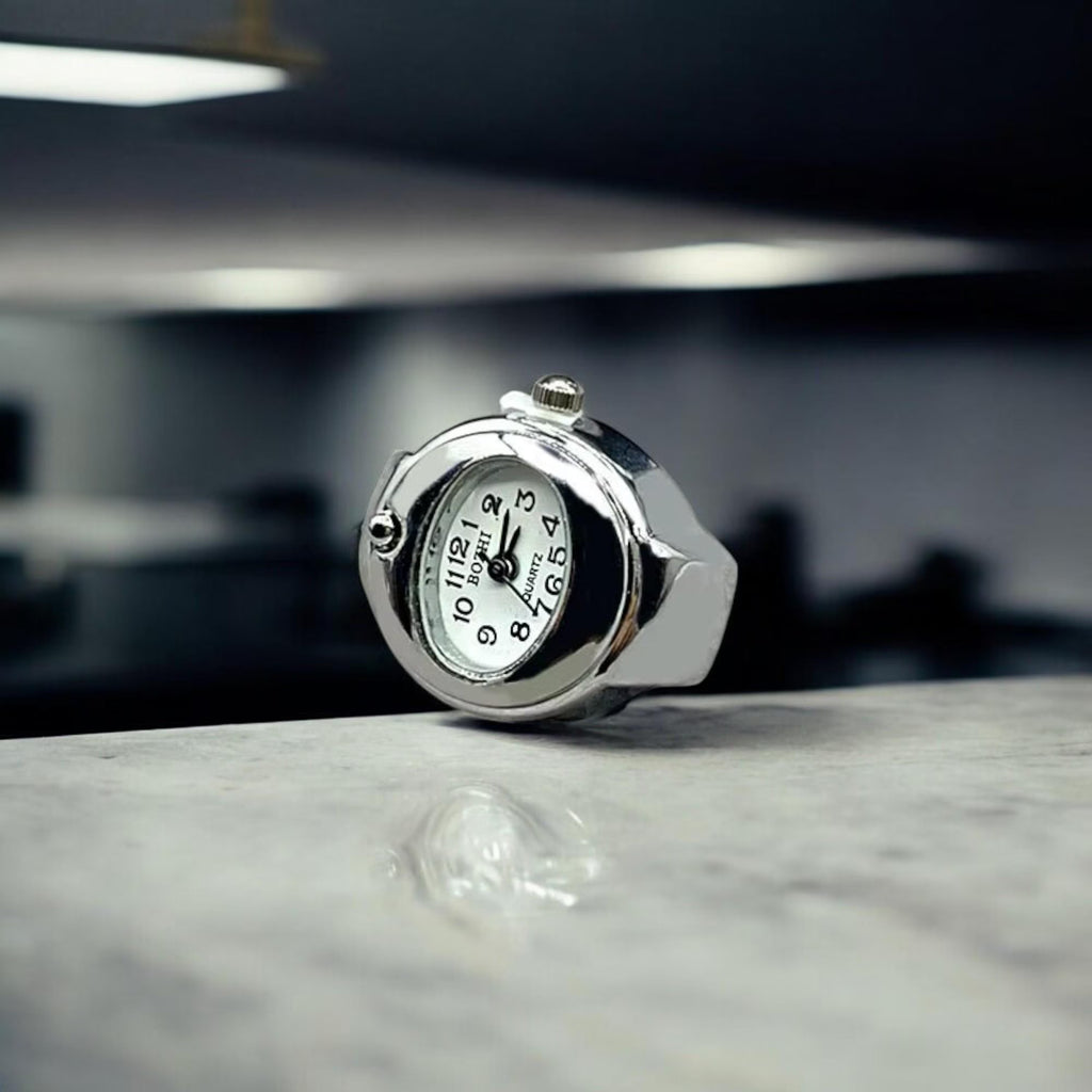 Y2K Adjustable Clock Ring with Unique Goth Style