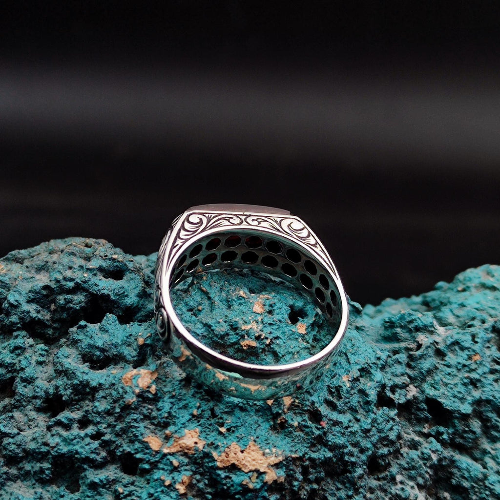 Silver Men's Ring with Kalima Tawhid Written