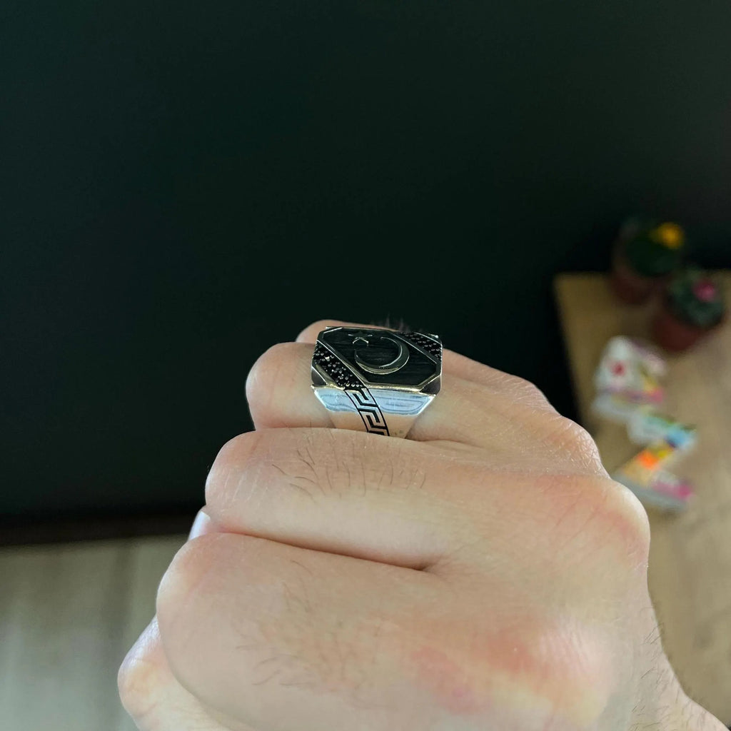 Crescent Star Men's Ring
