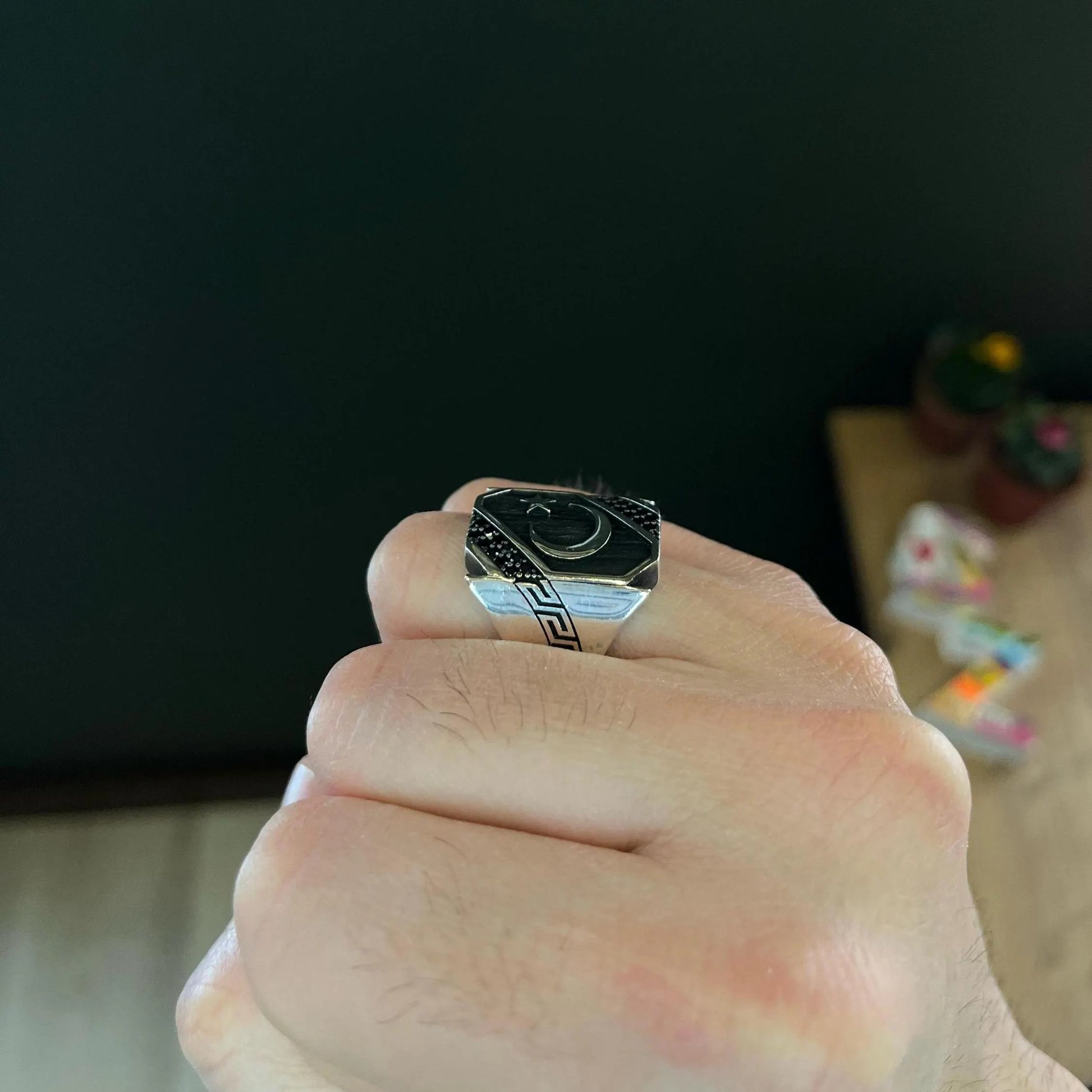 Crescent Star Men's Ring