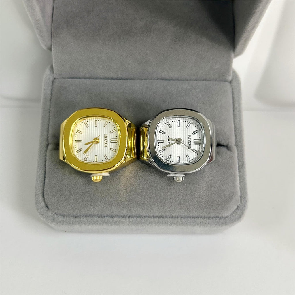 Mini Retro Punk Square Ring Watch