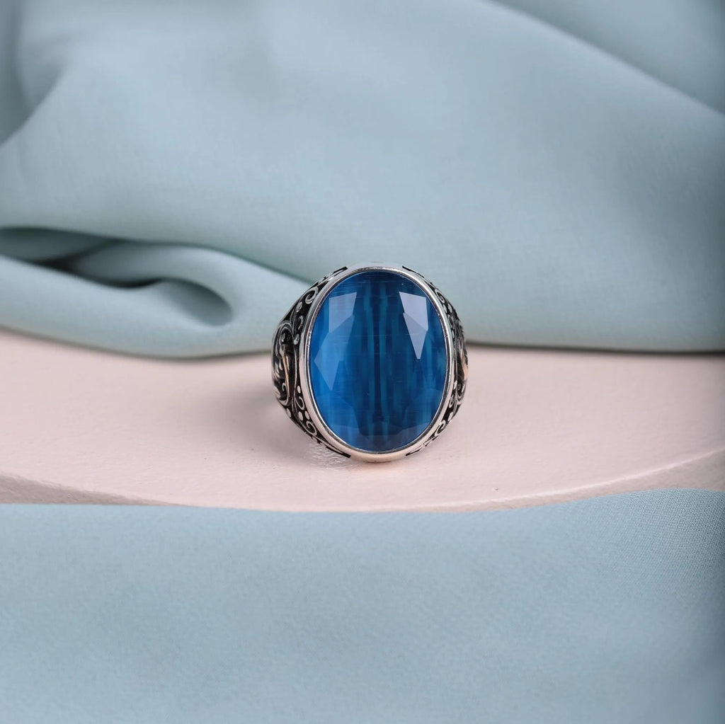 Exquisite Ottoman Style Men's Ring with Multistone