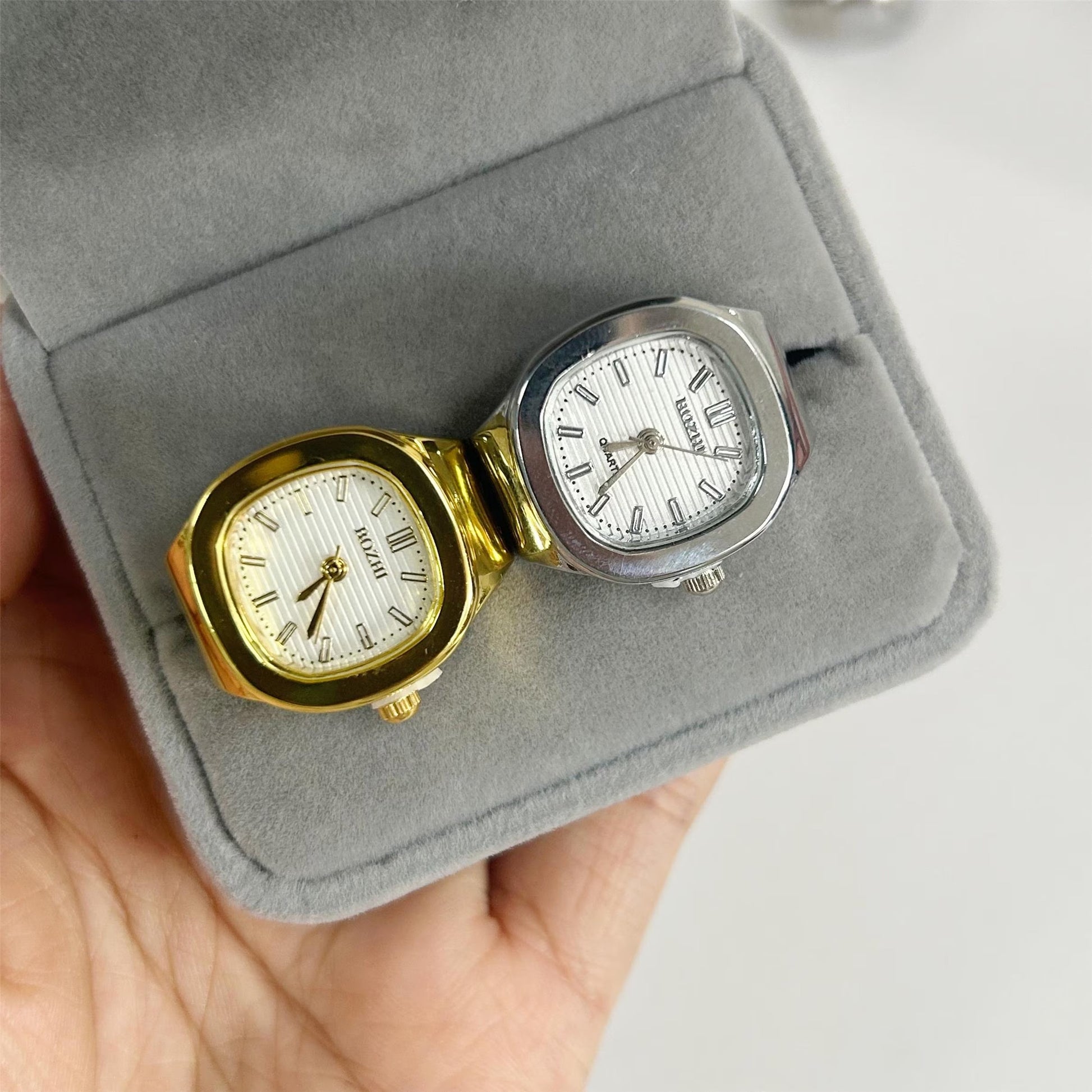 Mini Retro Punk Square Ring Watch