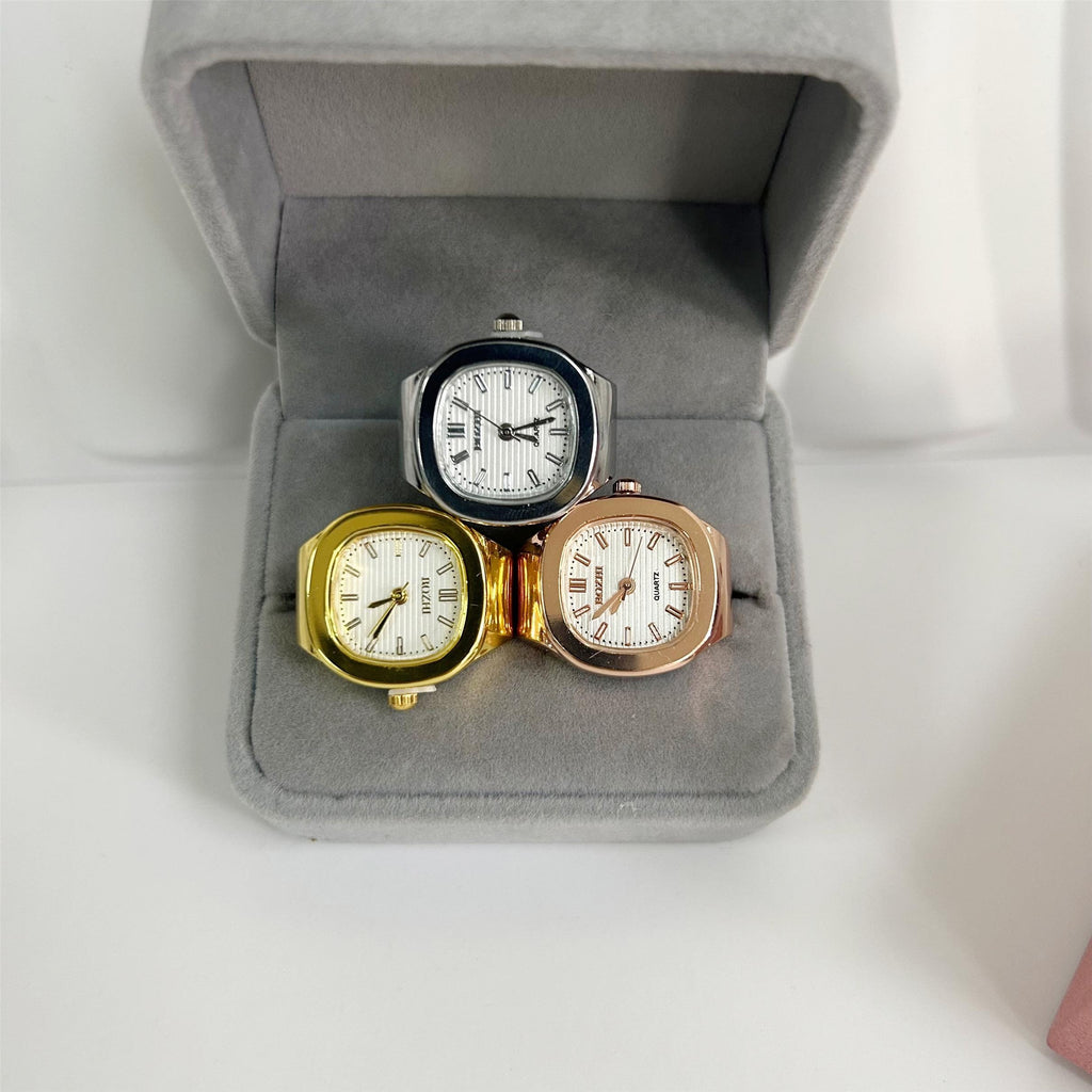 Mini Retro Punk Square Ring Watch