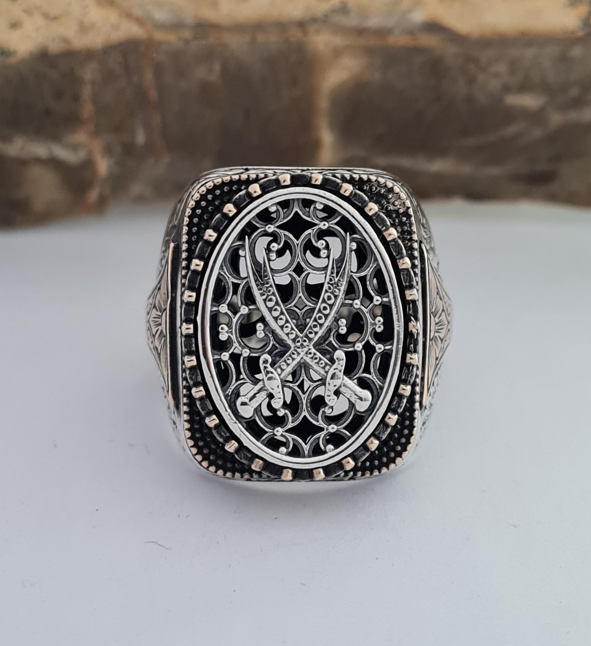 Handmade Silver Zulfiqar Ring for Men