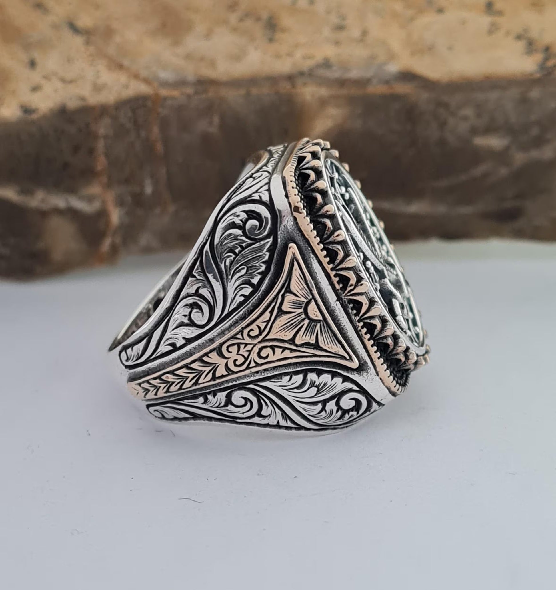 Handmade Silver Zulfiqar Ring for Men