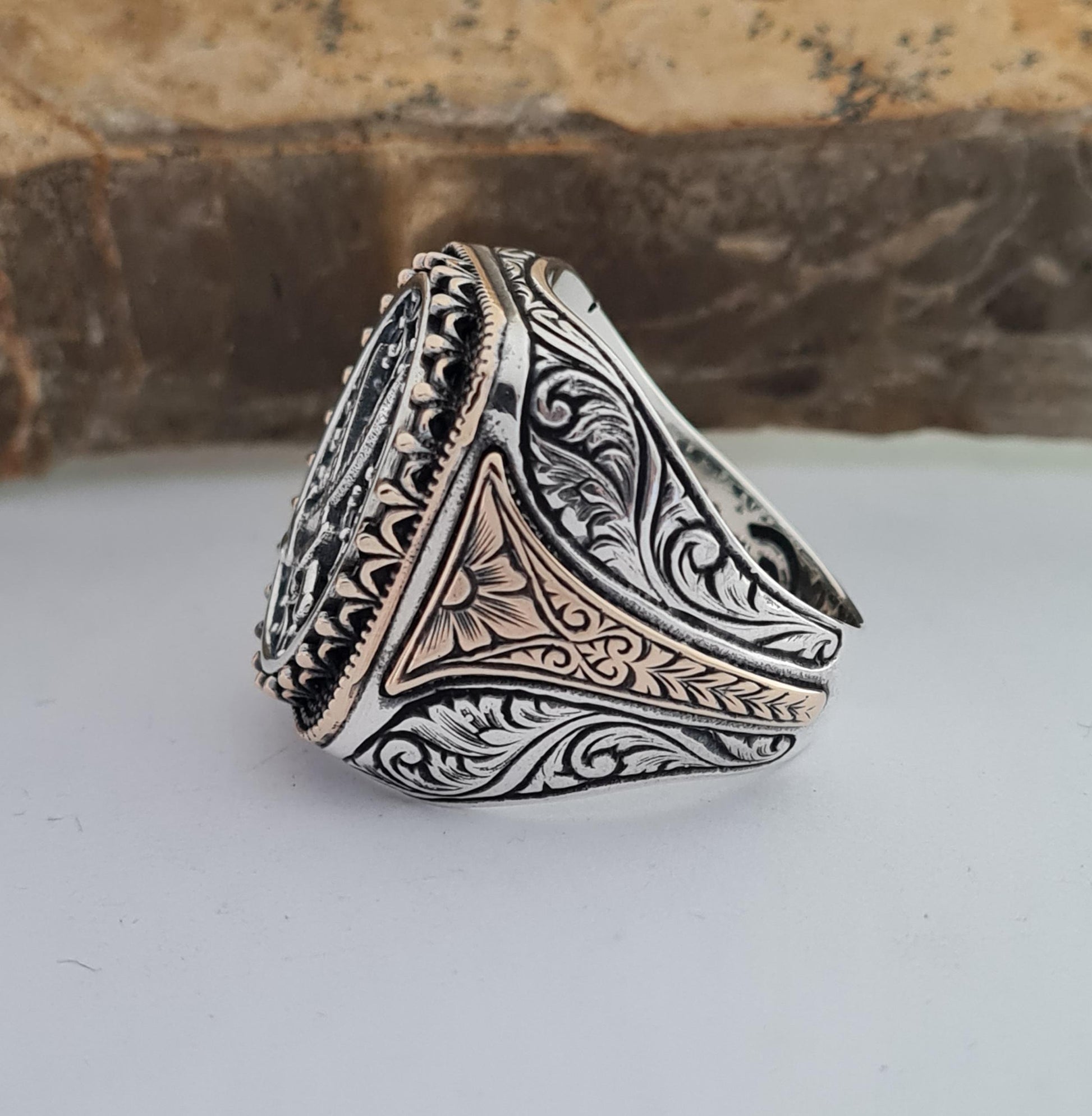 Handmade Silver Zulfiqar Ring for Men