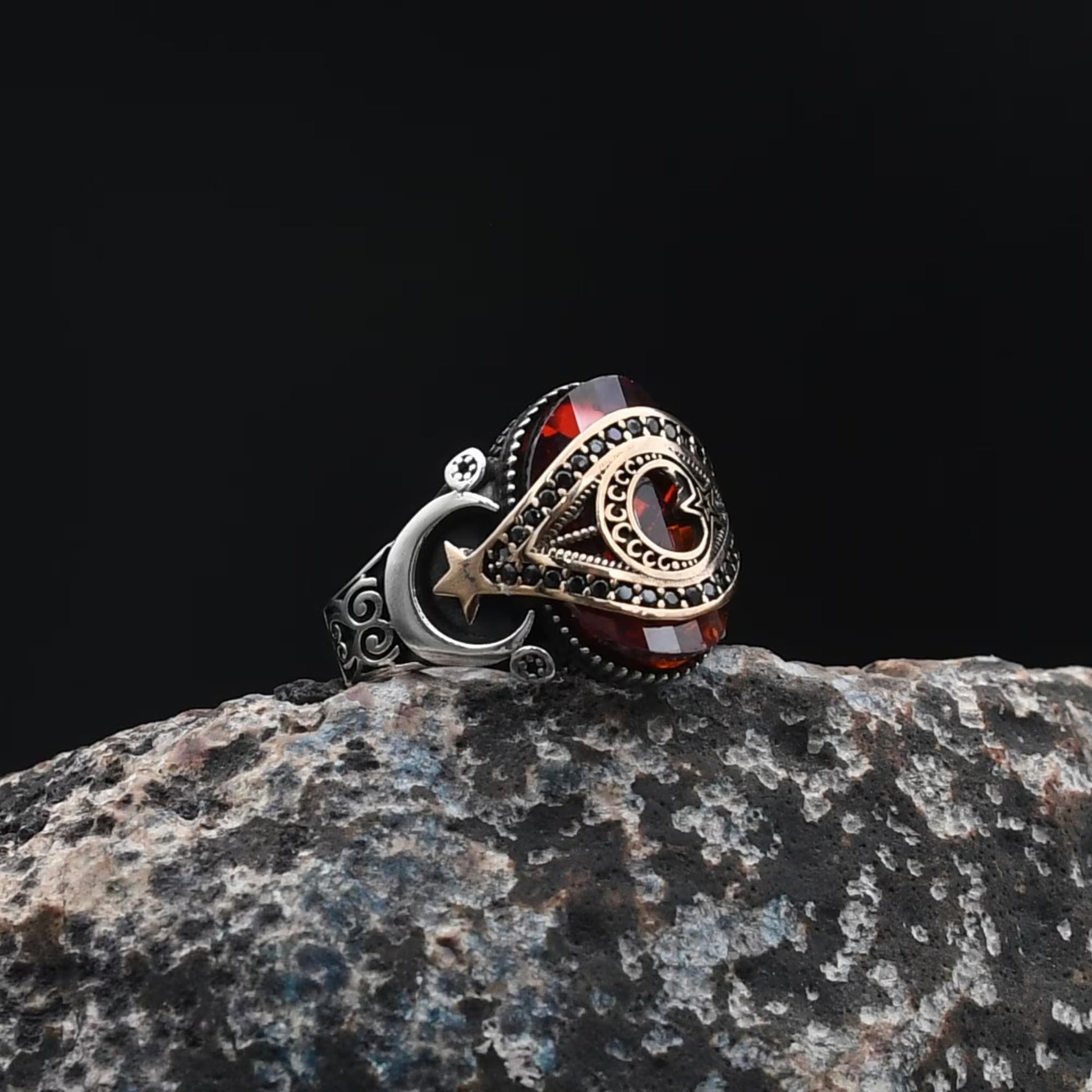 Moon and Star Ring