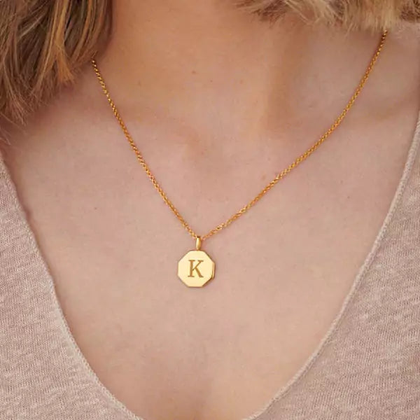 Hexagonal Disc Necklace